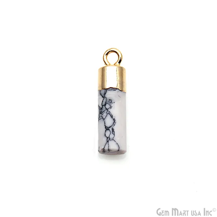 PreStyled Sets GemMartUSA Gemstone Pencil 18x5mm Gold Electroplated Pendant Connector