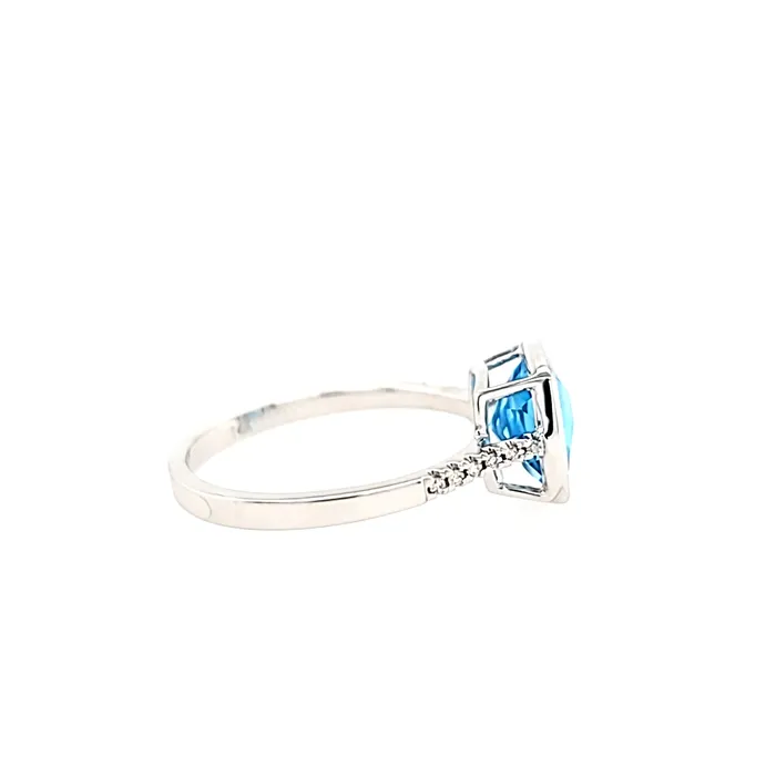 Rings 14k White Gold Blue Topaz Ring I8025 PeJay