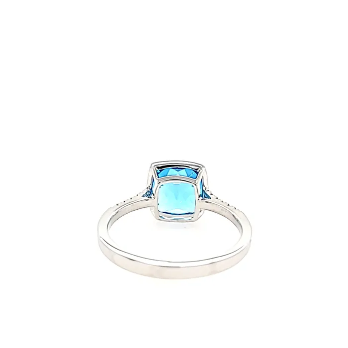Rings 14k White Gold Blue Topaz Ring I8025 PeJay