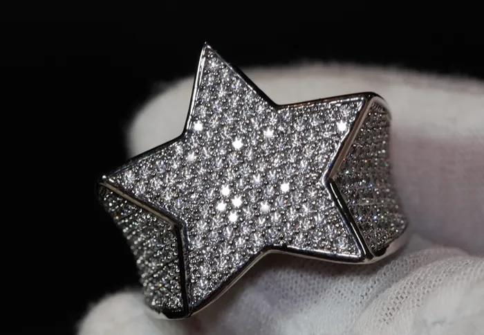 Rings Iced out ring Star Ring Diamond Star Ring Mens Iced Out Ring Star Shaped ring Star Rings Iced Out Star Ring Big Diamond Ring Lab Diamonds London