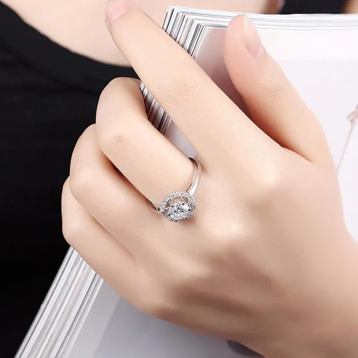 Rings Luxurious 925 Sterling Silver Engagement Ring with Zircon Stone Fashion Jewelry Party Rings for Women customjewelryan