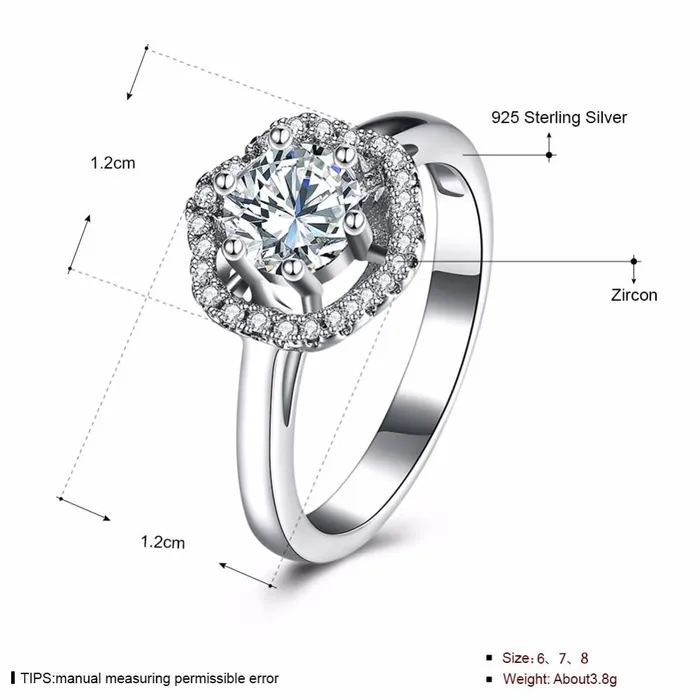 Rings Luxurious 925 Sterling Silver Engagement Ring with Zircon Stone Fashion Jewelry Party Rings for Women customjewelryan