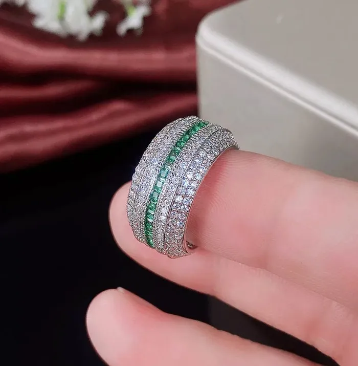 Rings Minx London Green Diamond Ring Iced Out Ring Mens Engagement Ring Mens Wedding Ring Mens Diamond Ring Womens Pav Diamond Ring Hip Hop Ring