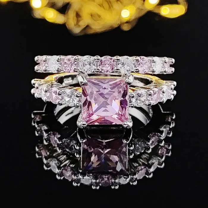 Rings Minx London Pink Diamond Ring Eternity Rings Womens Wedding Ring Pink Diamond Engagement Ring Wedding Ring Set Promise Ring Eternity Ring