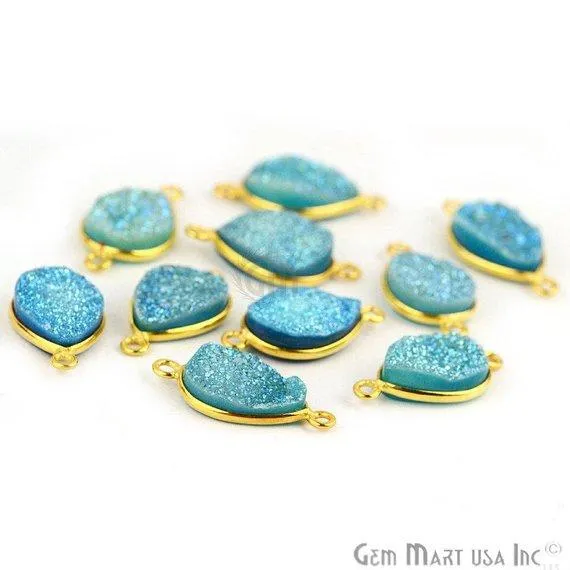 Titanium Druzy 10x14mm Pears Gold Double Bail Bezel Gemstone Connector GemMartUSA PreStyled Sets Titanium Druzy 10x14mm Pears Gold Double Bail Bezel Gemstone Connector GemMartUSA PreStyled Sets
