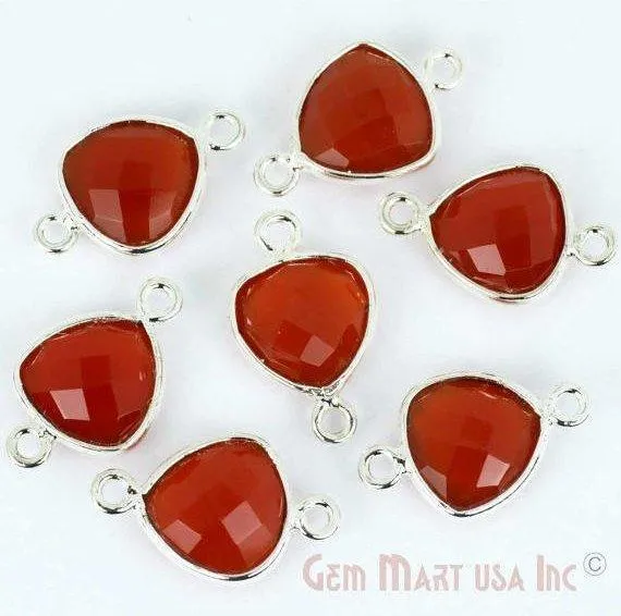 Trillion 10mm Double Bail Silver Plated Bezel Gemstone Connector Pick Stone Lot Size GemMartUSA Rings