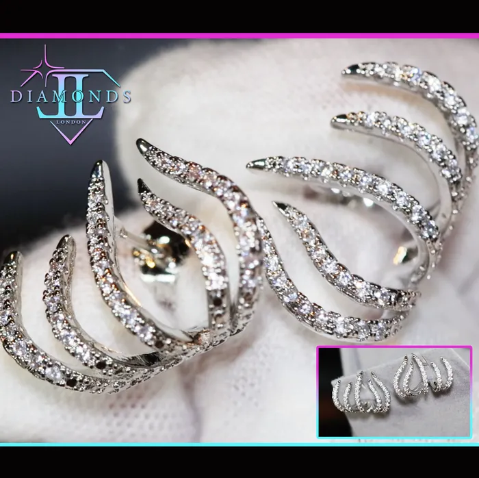 Womens diamond ear studs diamond cuff earrings diamond ear studs womens ear studs Lab Diamonds London Earrings