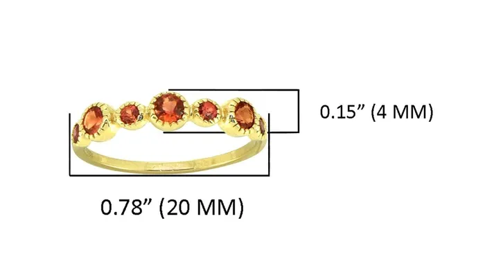 YoTreasure 061 Ct Orange Sapphire Solid 14k Yellow Gold Eternity Band Ring Jewelry Rings