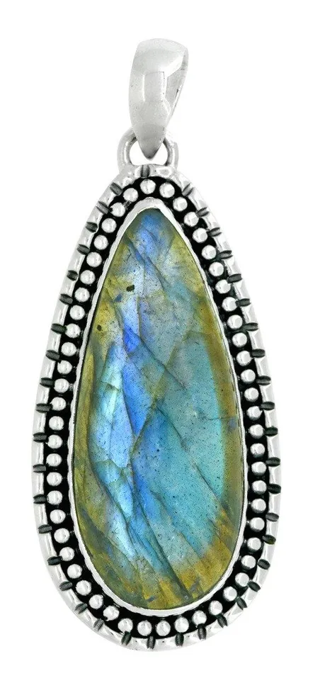 YoTreasure Necklaces Sterling Silver Labradorite Pendant Chain Necklace Jewelry 18 Perfect Gifts for Women on Christmas
