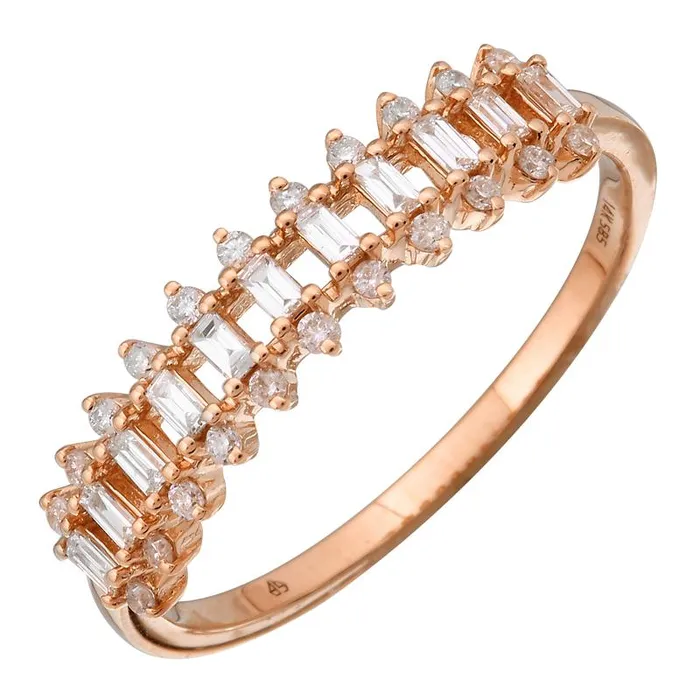 14K Gold Baguette Diamond Bars Ring Izakov Diamonds Fine Jewelry Rings