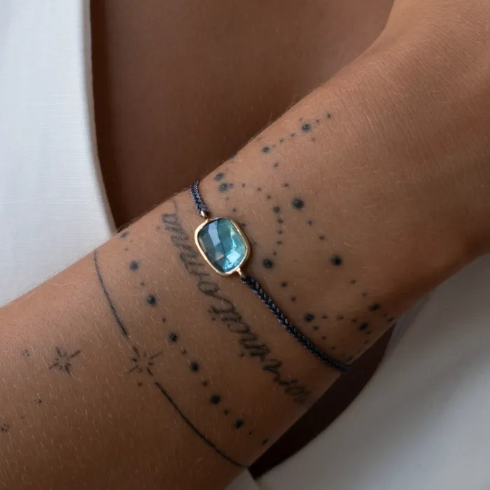 14k gold Tourmaline Blue Tourmaline bracelet 234ctw Vivien Frank Designs Bracelets
