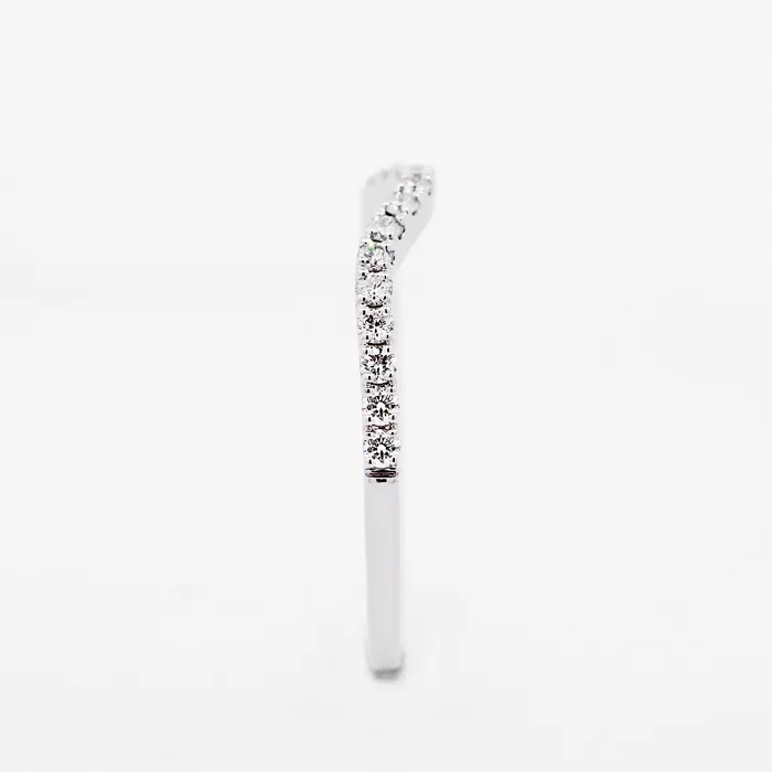 14K White Gold 025ctw Contoured Diamond Band DIAMONDS FOREVER Rings