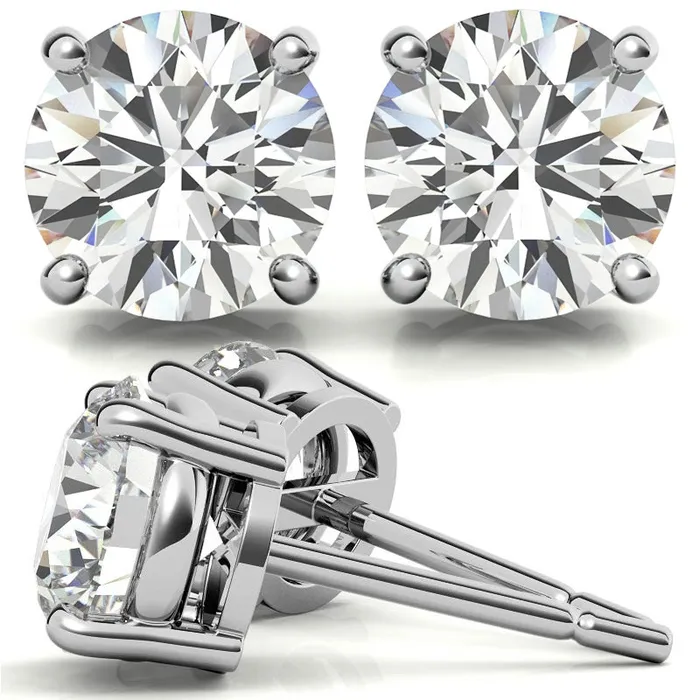 14K White Gold 150ctw Diamond Stud Earrings in Four Prong Basket Settings KP SANGHVI INC Earrings 14K White Gold 150ctw Diamond Stud Earrings in Four Prong Basket Settings KP SANGHVI INC Earrings