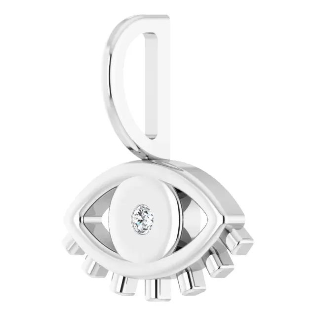 302 Fine Jewelry Necklaces Evil Eye Natural Diamond Charm Pendant Solid 14K Rose White Yellow Gold or Sterling
