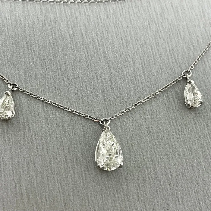 Beauvince Beauvince Pear Shape Solitaire Pendant Necklace 295 ct Diamonds in White Gold Necklaces