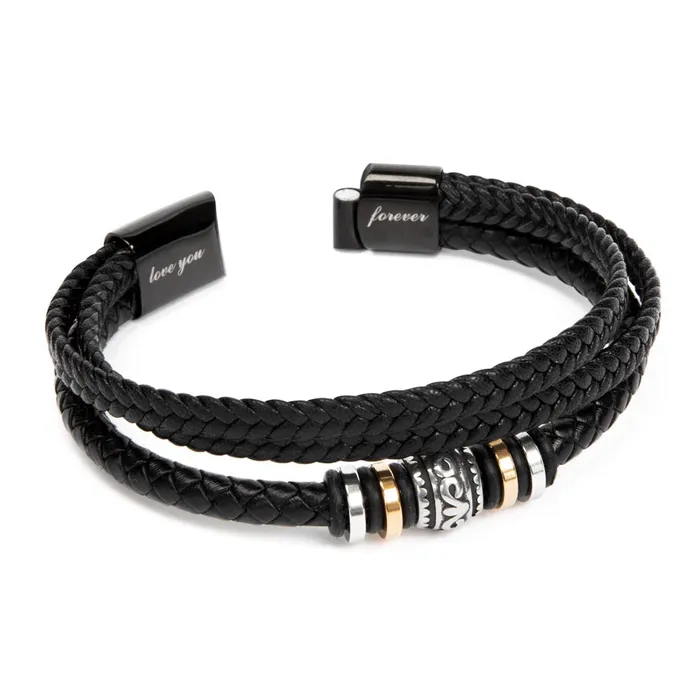 Bracelets ShineOn Fulfillment Gift For Bonus Son From Bonus Dad Never Forget Your Way Home Mens Braided Leather Bracelet Great As A Christmas Gift or A Birthday Present For Him