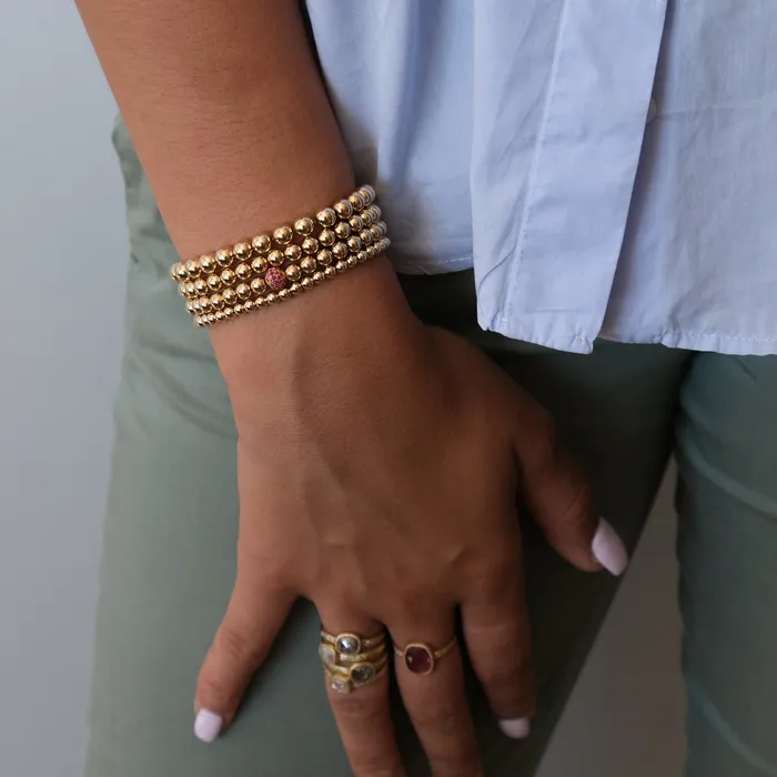 Bracelets Vivien Frank Designs Ruby Ball Bracelet in 14k