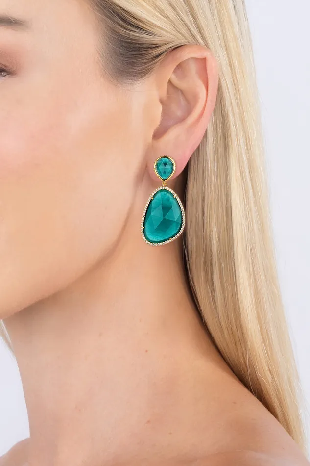 Christine CZ Drop Earrings Eye Candy LA Earrings