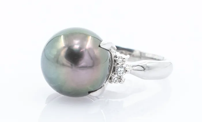 Crown Jewels Coin Rings Platinum Pearl and diamond ring