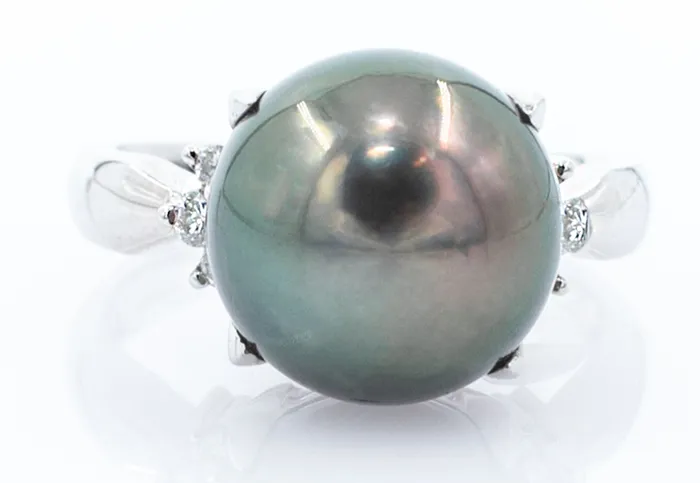 Crown Jewels Coin Rings Platinum Pearl and diamond ring