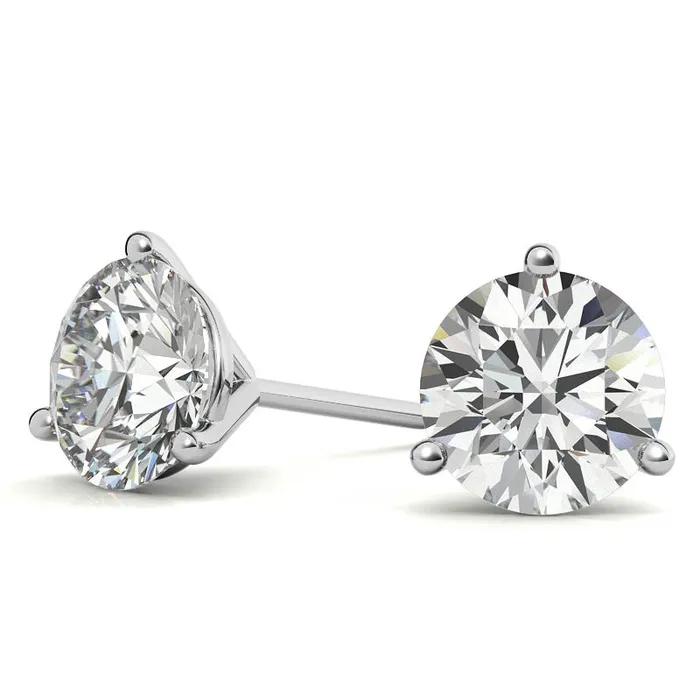 Earrings GEMS ONE CORPRATION 14K White Gold 1ctw Diamond Stud Earrings in Three Prong Martini Settings Earrings GEMS ONE CORPRATION 14K White Gold 1ctw Diamond Stud Earrings in Three Prong Martini Settings