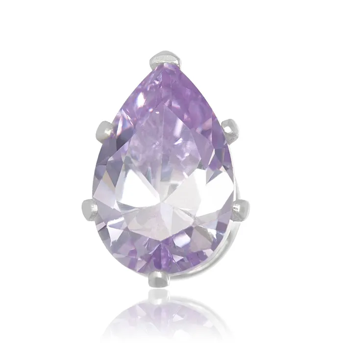 Earrings Teeda EZ2440 Pear CZ Stud Earrings 8x5mm