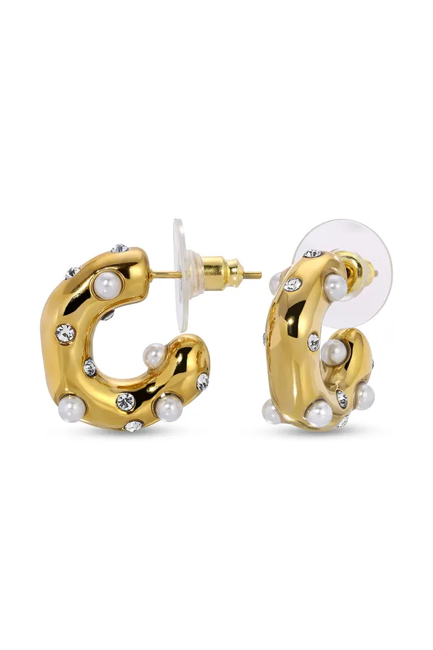 Eye Candy LA Earrings Mona 14K Gold Plated Cuff Earrings