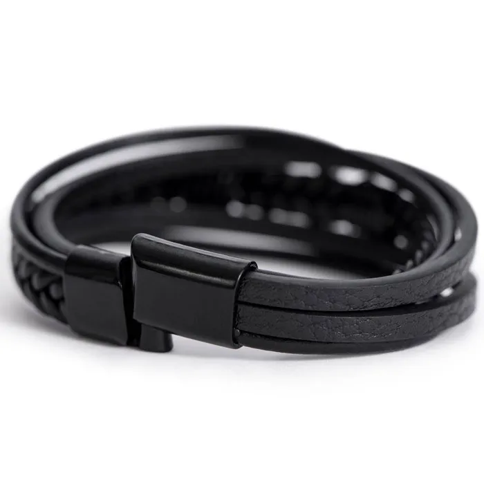 Gift For My Son From Mom Carry My Love With You Mens Braided Leather Bracelet with Cross Christmas Gift or A Birthday Present For Him ShineOn Fulfillment Bracelets