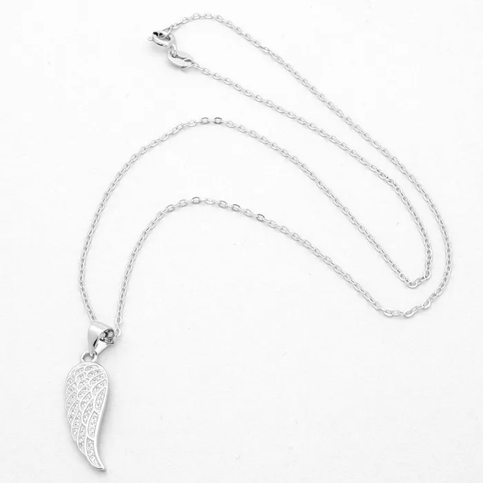 Glitters Necklaces CZ Wing Sterling Silver Necklace