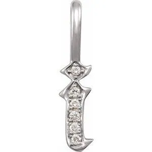 Gothic Initial AZ Natural Diamond Charm Pendant 14K Yellow or White Gold 302 Fine Jewelry Necklaces