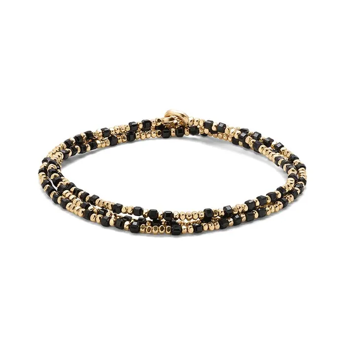 MAOR Necklaces Percep Black Spinel and Gold Necklace or Bracelet Wrap