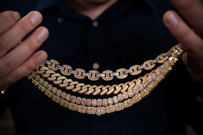 Necklaces Crown Jewels Coin 1950 baguette 14k Mens Diamond Chain