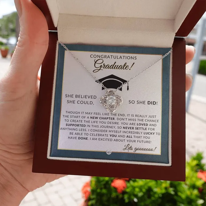Necklaces ShineOn Fulfillment 2024 Graduation Party Gift For Her Beautiful Necklace Heartfelt Graduation Message 2024 Graduation Gift Idea For Her