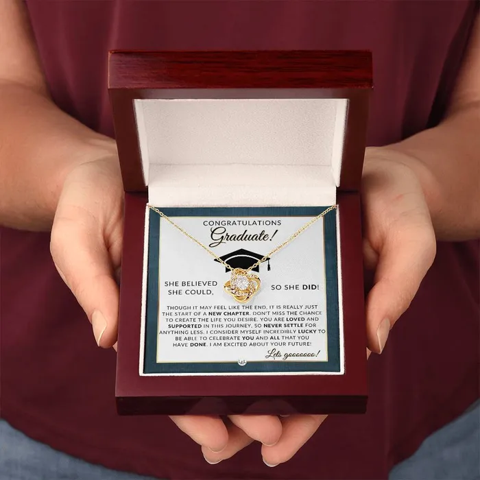 Necklaces ShineOn Fulfillment 2024 Graduation Party Gift For Her Beautiful Necklace Heartfelt Graduation Message 2024 Graduation Gift Idea For Her