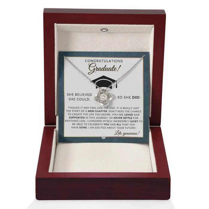 Necklaces ShineOn Fulfillment 2024 Graduation Party Gift For Her Beautiful Necklace Heartfelt Graduation Message 2024 Graduation Gift Idea For Her
