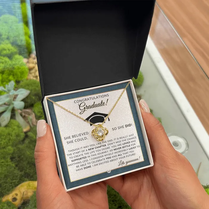 Necklaces ShineOn Fulfillment 2024 Graduation Party Gift For Her Beautiful Necklace Heartfelt Graduation Message 2024 Graduation Gift Idea For Her