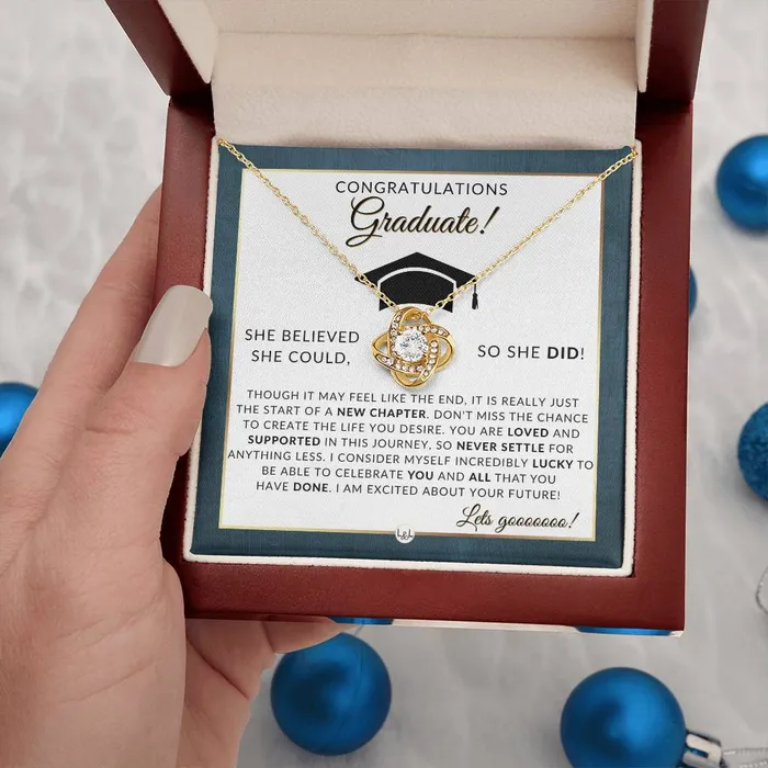 Necklaces ShineOn Fulfillment 2024 Graduation Party Gift For Her Beautiful Necklace Heartfelt Graduation Message 2024 Graduation Gift Idea For Her