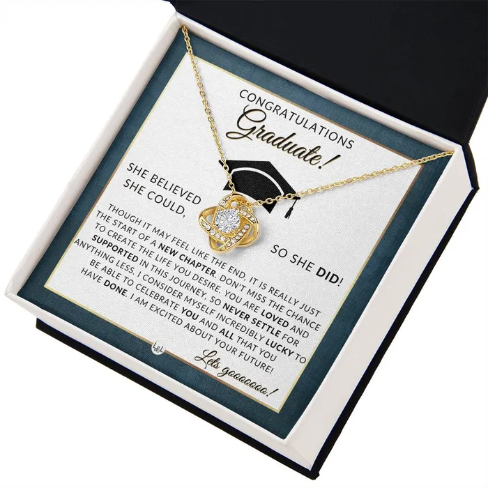 Necklaces ShineOn Fulfillment 2024 Graduation Party Gift For Her Beautiful Necklace Heartfelt Graduation Message 2024 Graduation Gift Idea For Her