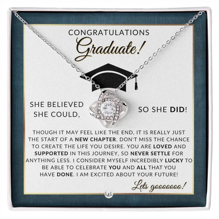 Necklaces ShineOn Fulfillment 2024 Graduation Party Gift For Her Beautiful Necklace Heartfelt Graduation Message 2024 Graduation Gift Idea For Her