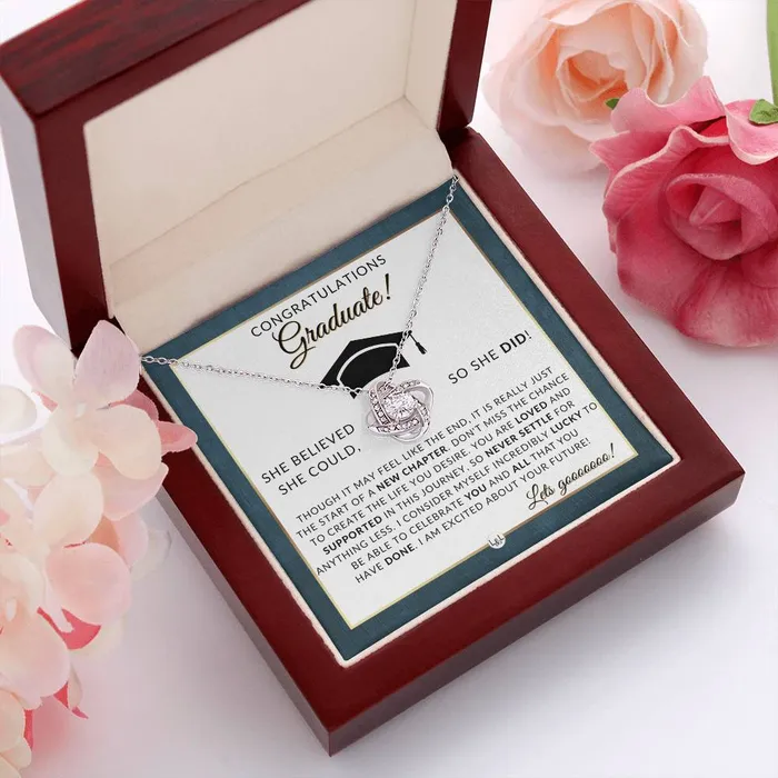 Necklaces ShineOn Fulfillment 2024 Graduation Party Gift For Her Beautiful Necklace Heartfelt Graduation Message 2024 Graduation Gift Idea For Her