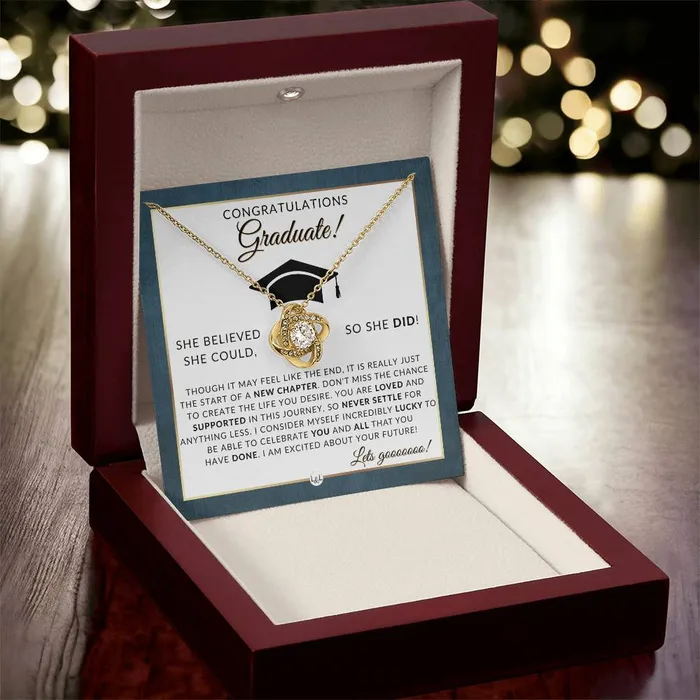 Necklaces ShineOn Fulfillment 2024 Graduation Party Gift For Her Beautiful Necklace Heartfelt Graduation Message 2024 Graduation Gift Idea For Her
