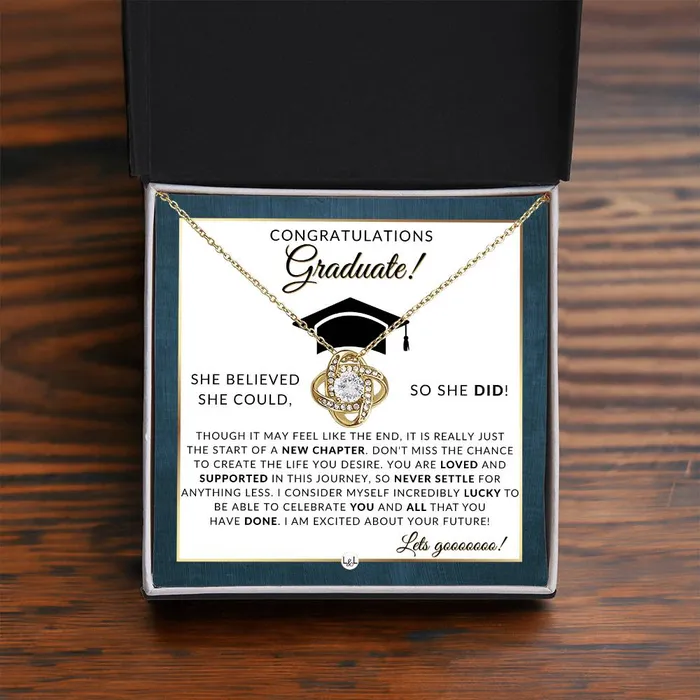 Necklaces ShineOn Fulfillment 2024 Graduation Party Gift For Her Beautiful Necklace Heartfelt Graduation Message 2024 Graduation Gift Idea For Her