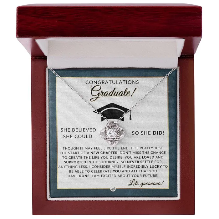 Necklaces ShineOn Fulfillment 2024 Graduation Party Gift For Her Beautiful Necklace Heartfelt Graduation Message 2024 Graduation Gift Idea For Her