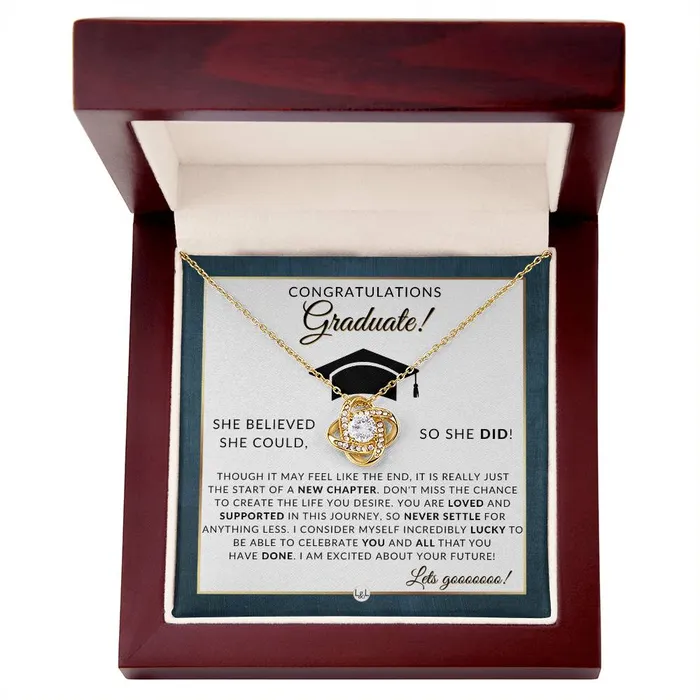 Necklaces ShineOn Fulfillment 2024 Graduation Party Gift For Her Beautiful Necklace Heartfelt Graduation Message 2024 Graduation Gift Idea For Her