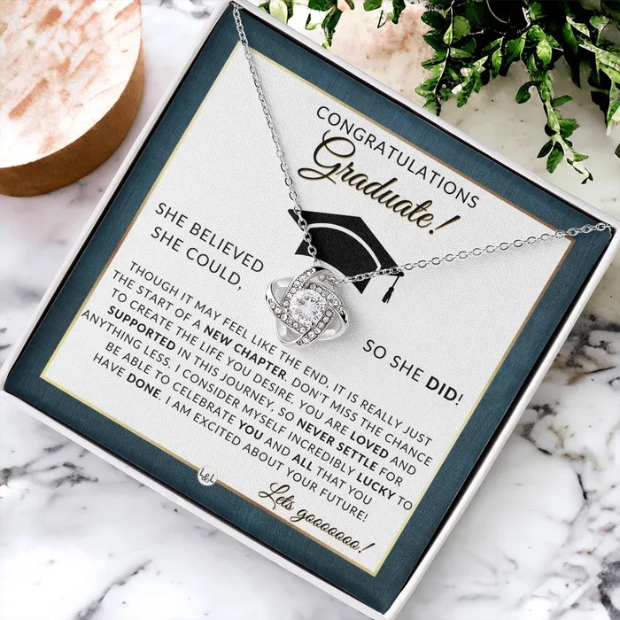 Necklaces ShineOn Fulfillment 2024 Graduation Party Gift For Her Beautiful Necklace Heartfelt Graduation Message 2024 Graduation Gift Idea For Her