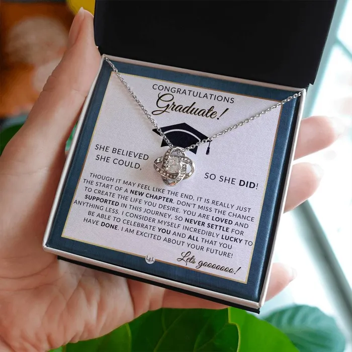 Necklaces ShineOn Fulfillment 2024 Graduation Party Gift For Her Beautiful Necklace Heartfelt Graduation Message 2024 Graduation Gift Idea For Her