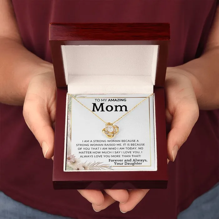 Necklaces ShineOn Fulfillment Gift for Mom A Strong Woman To Mother From Daughter Beautiful Womens Pendant Necklace Great For Mothers Day Christmas or Her Birthday