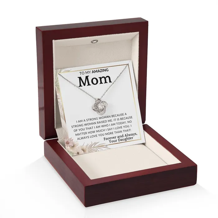 Necklaces ShineOn Fulfillment Gift for Mom A Strong Woman To Mother From Daughter Beautiful Womens Pendant Necklace Great For Mothers Day Christmas or Her Birthday