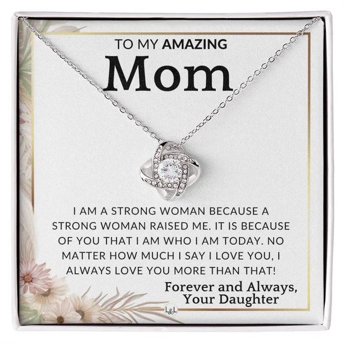 Necklaces ShineOn Fulfillment Gift for Mom A Strong Woman To Mother From Daughter Beautiful Womens Pendant Necklace Great For Mothers Day Christmas or Her Birthday