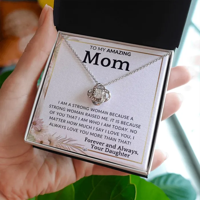 Necklaces ShineOn Fulfillment Gift for Mom A Strong Woman To Mother From Daughter Beautiful Womens Pendant Necklace Great For Mothers Day Christmas or Her Birthday
